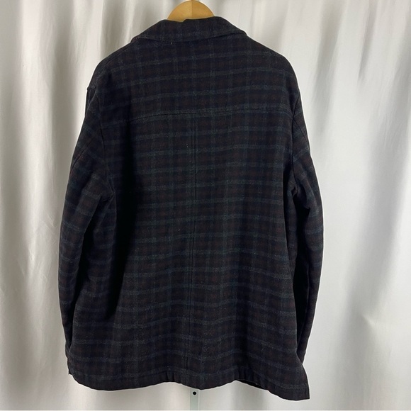 Vintage Utex XL Wool Plaid Shirt Jacket Button Up Quilted Chore Shacket Cabin - Picture 2 of 12